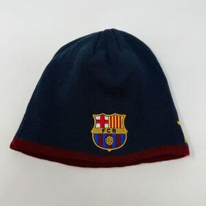 FC Barcelona Messi 10 Beanie Navy Blue Maroon‎ Knit Soccer Hat One Size
